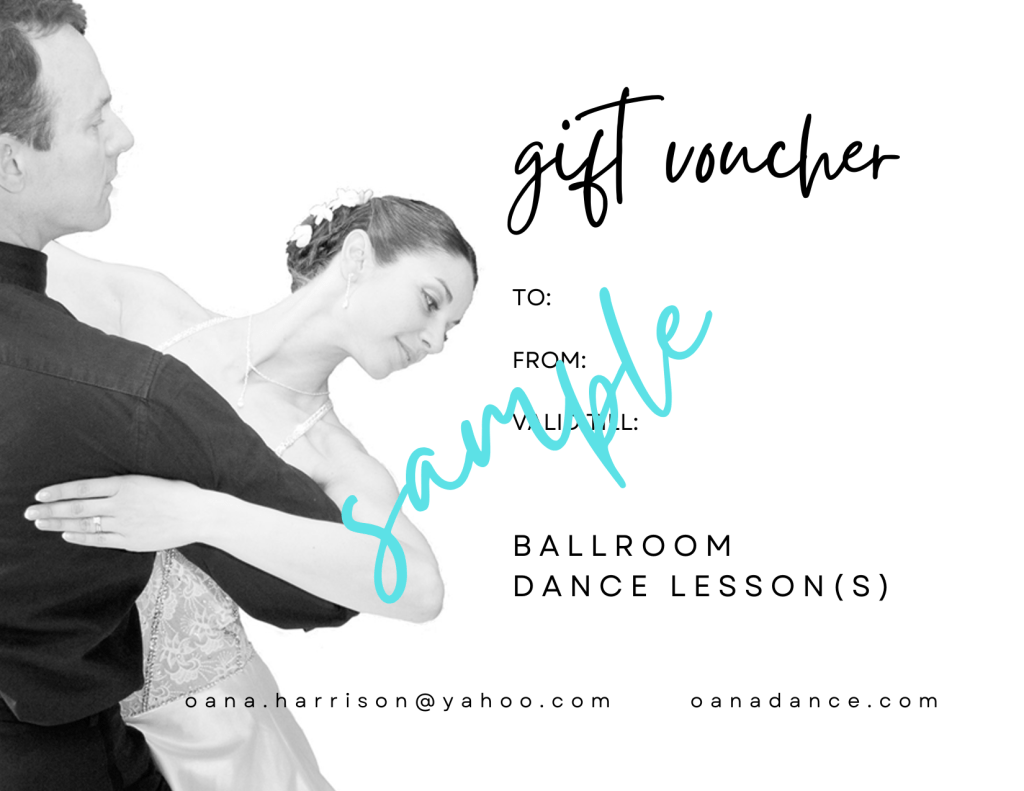 OanaDance ballroom dance lessons gift certificate sample